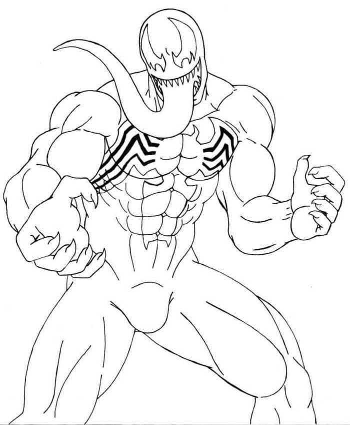 Tulostettava Venom Pojille Värityskuva
