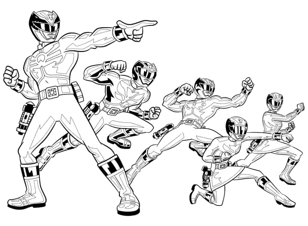 Tulostettavat Power Rangers Värityskuva