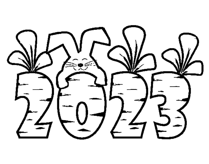 Uusi vuosi 2023 - arkki 2 Värityskuva