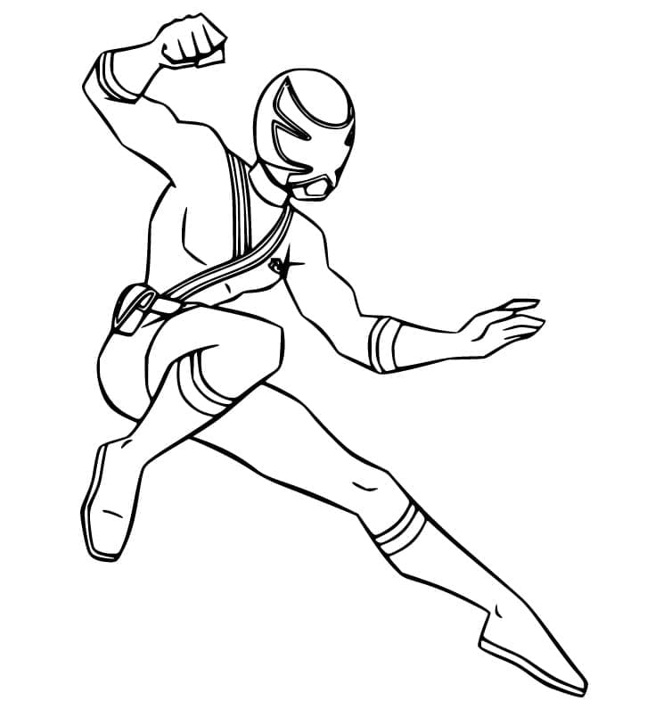 Vaaleanpunainen Power Ranger Samurai Värityskuva