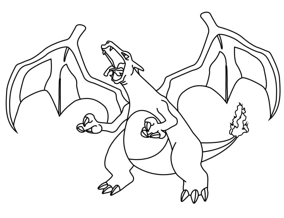 Vihainen Charizard Värityskuva