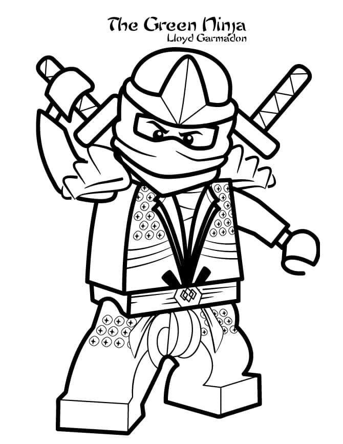 Vihreä Lego Ninjago Värityskuva