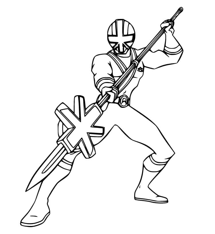 Vihreä Power Rangers Samurai Värityskuva