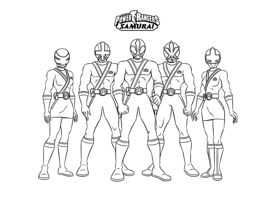 Viileä Power Rangers Samurai Värityskuva