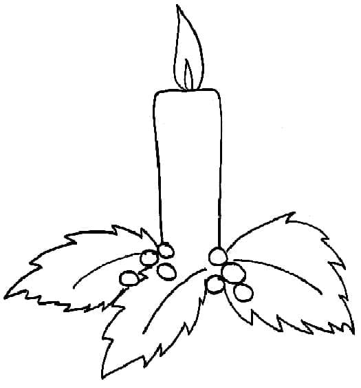 Yksinkertainen joulukynttilä Värityskuva