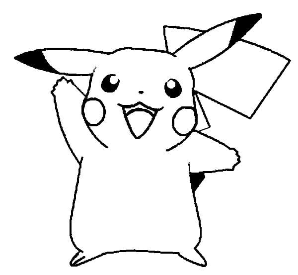 Ystävällinen Pikachu Värityskuva