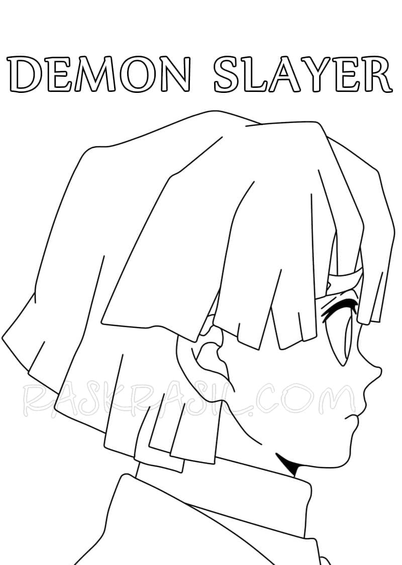 Zenitsu Demon Slayeristä Värityskuva
