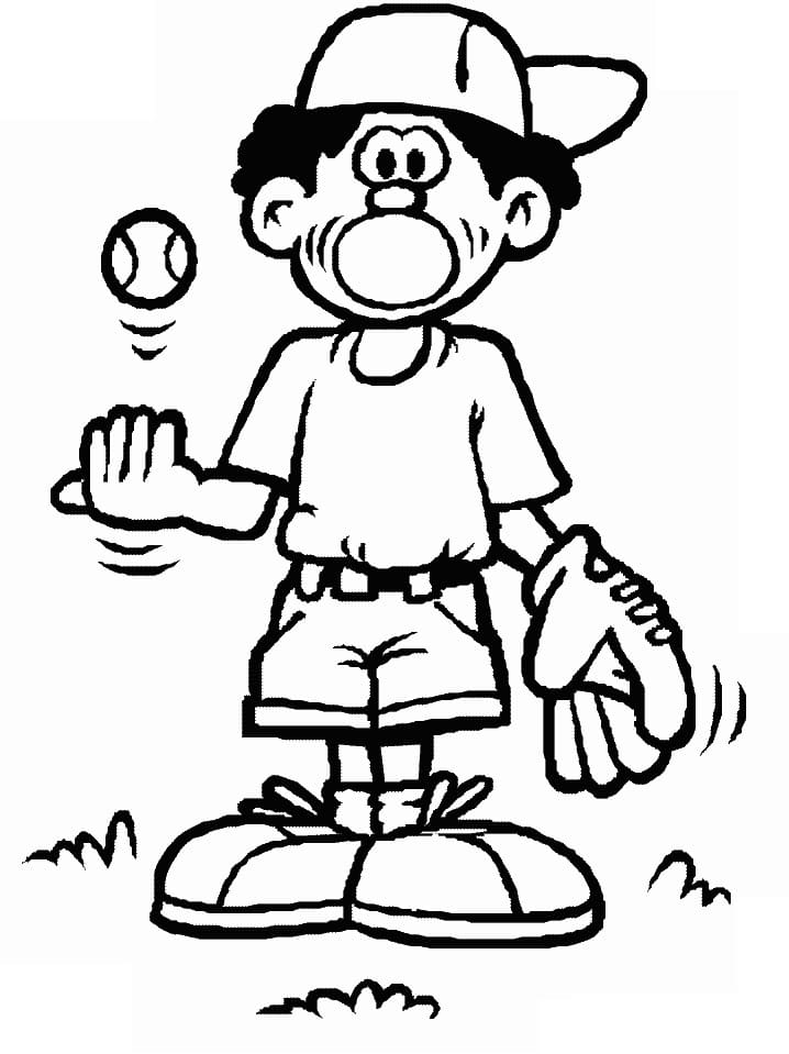 Baseball lapsille Värityskuva