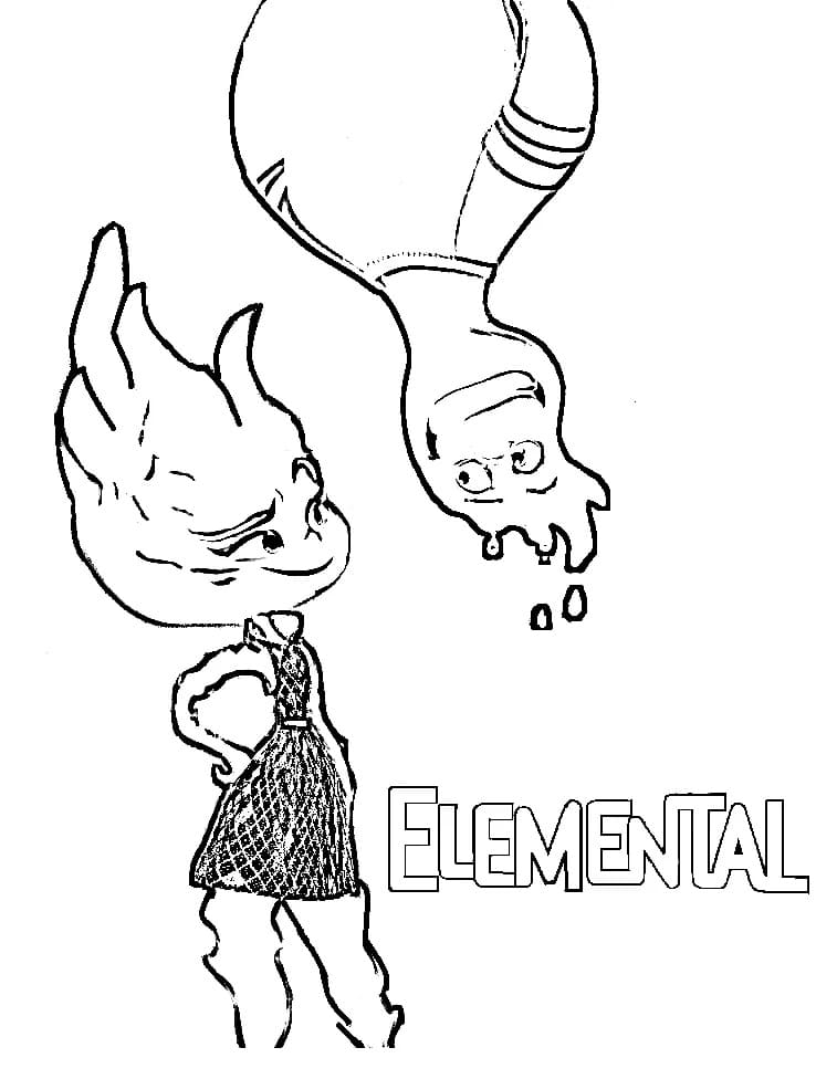 Disney Pixar Elemental Värityskuva