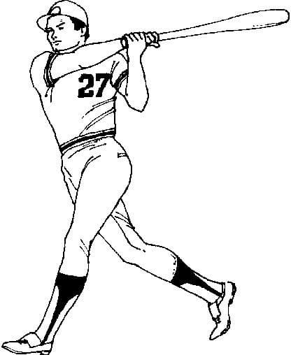 Hieno baseball-pelaaja Värityskuva