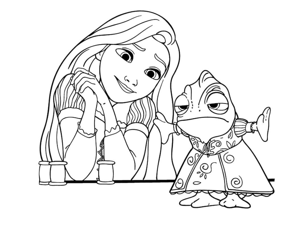 Ihana Princess Rapunzel tulostettava Värityskuva