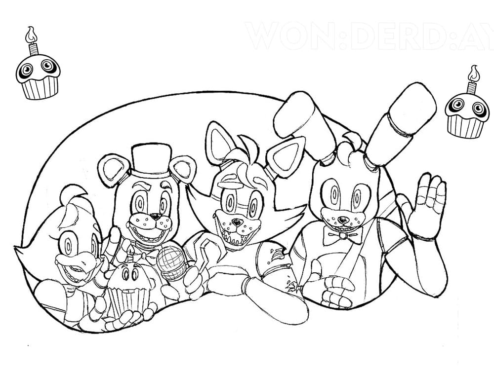 Ilmainen tulostettava Five Nights at Freddy's Värityskuva
