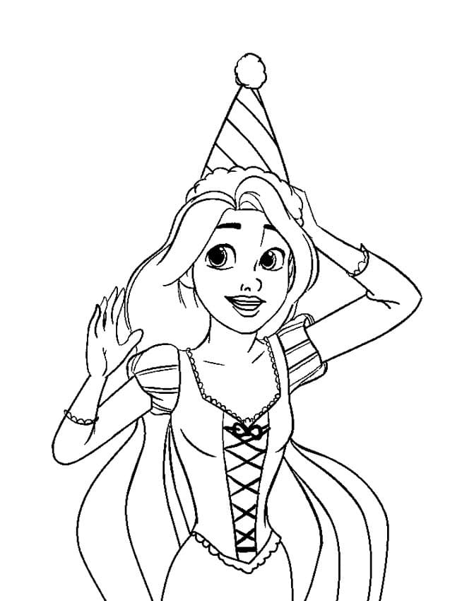 Kaunis Rapunzel Värityskuva