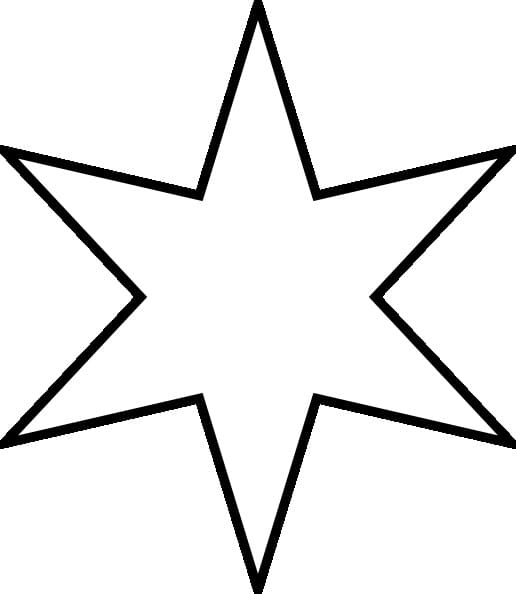 Kuusisakarainen tähti Värityskuva