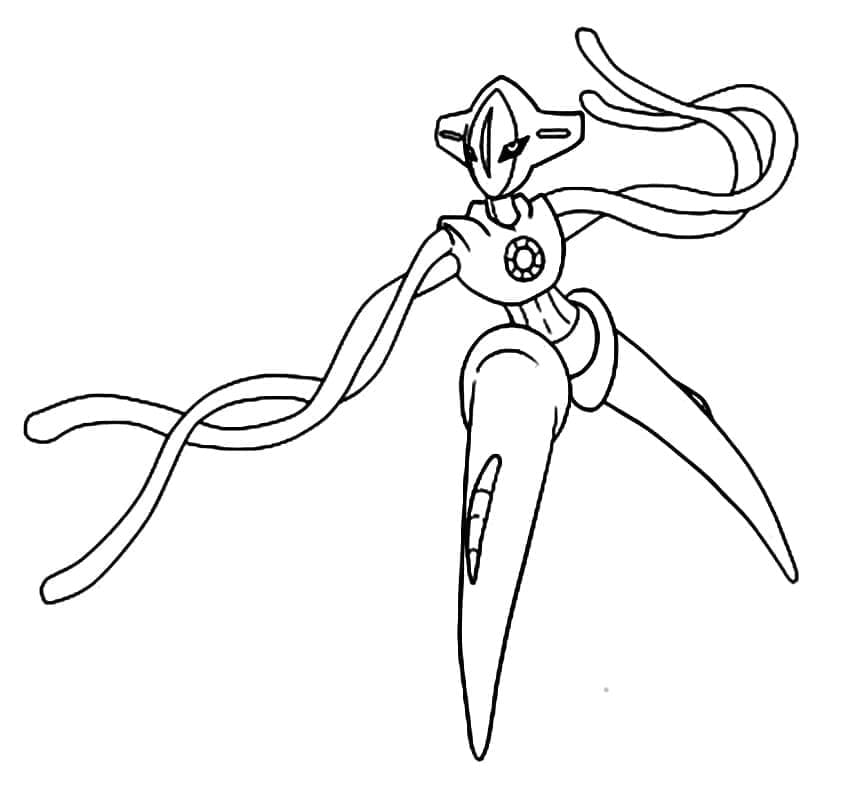 Legendaarinen Pokemon Deoxys Värityskuva