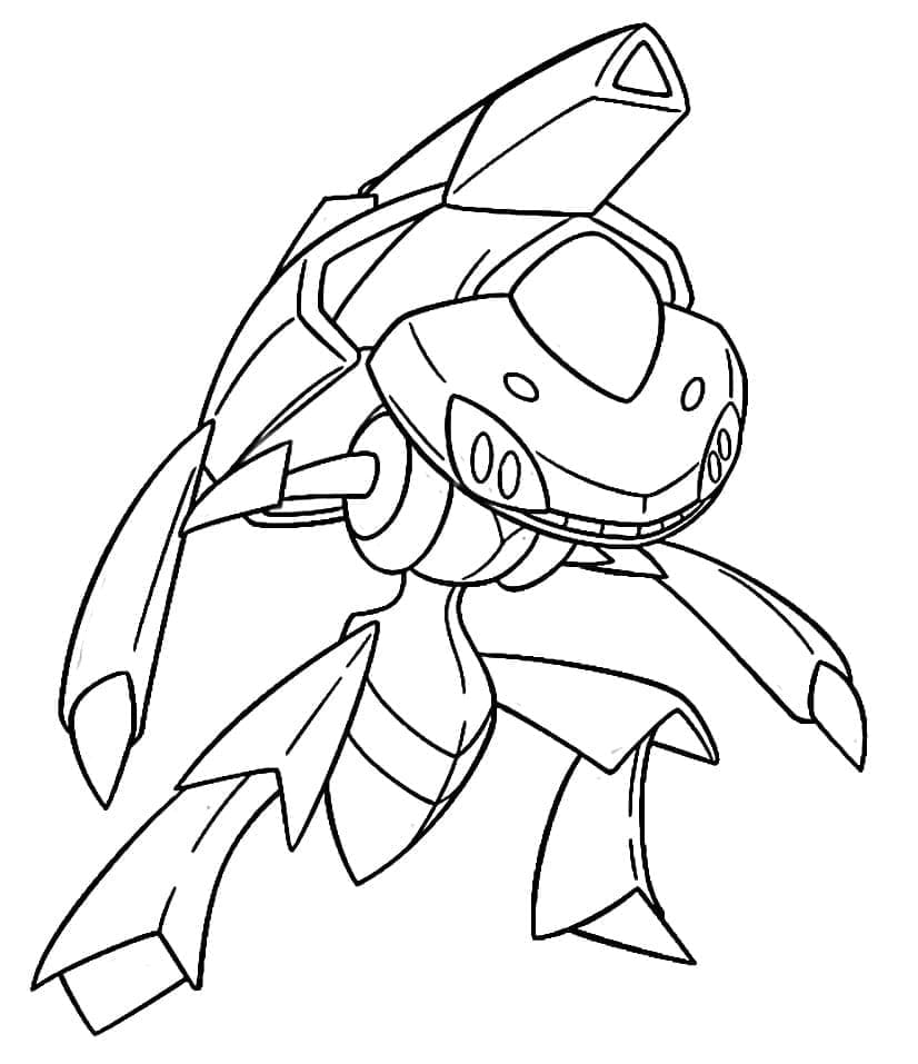 Legendaarinen Pokemon Genesect Värityskuva