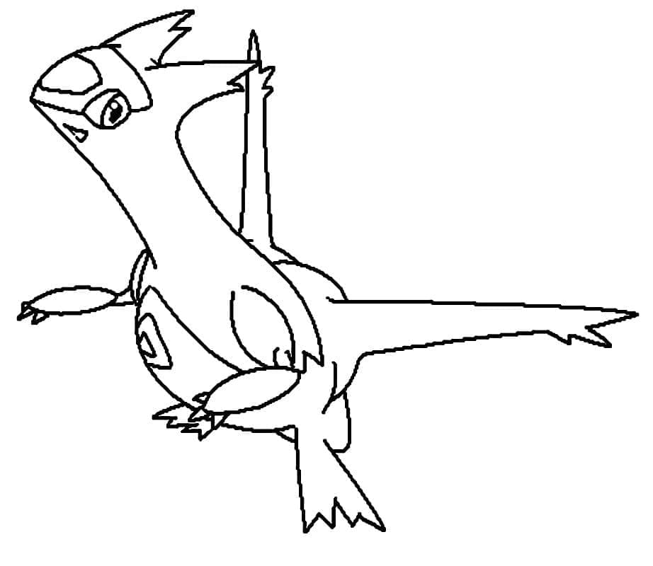 Legendaarinen Pokemon Latias Värityskuva