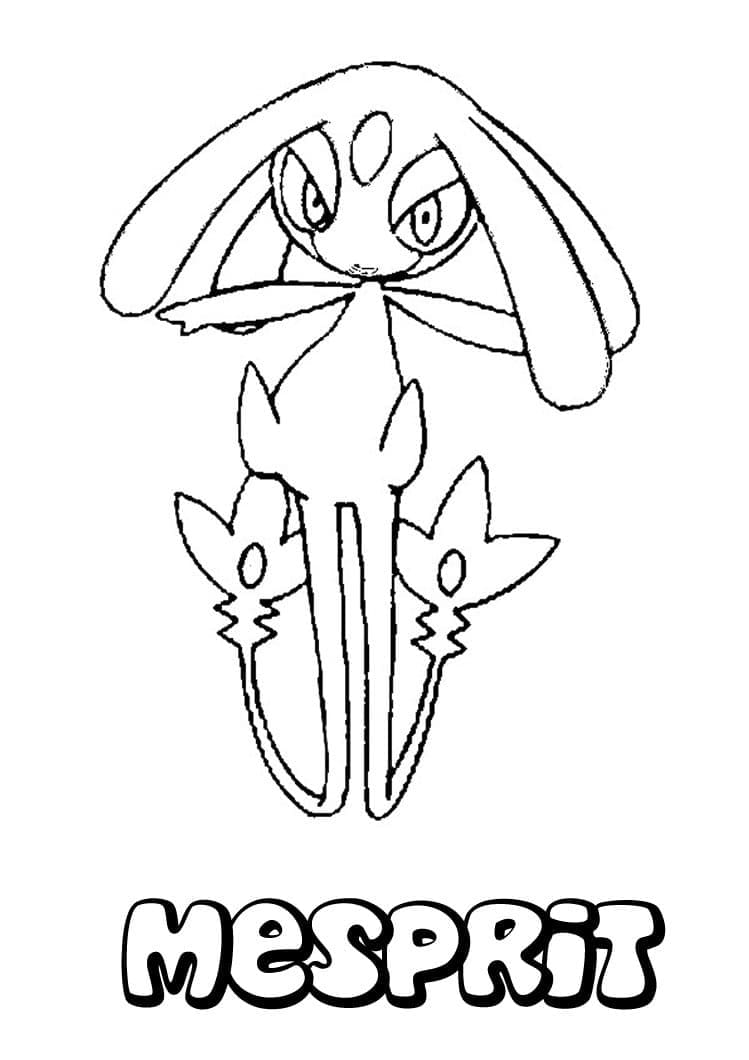 Legendaarinen Pokemon Mesprit Värityskuva