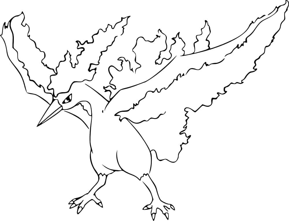 Legendaarinen Pokemon Moltres Värityskuva