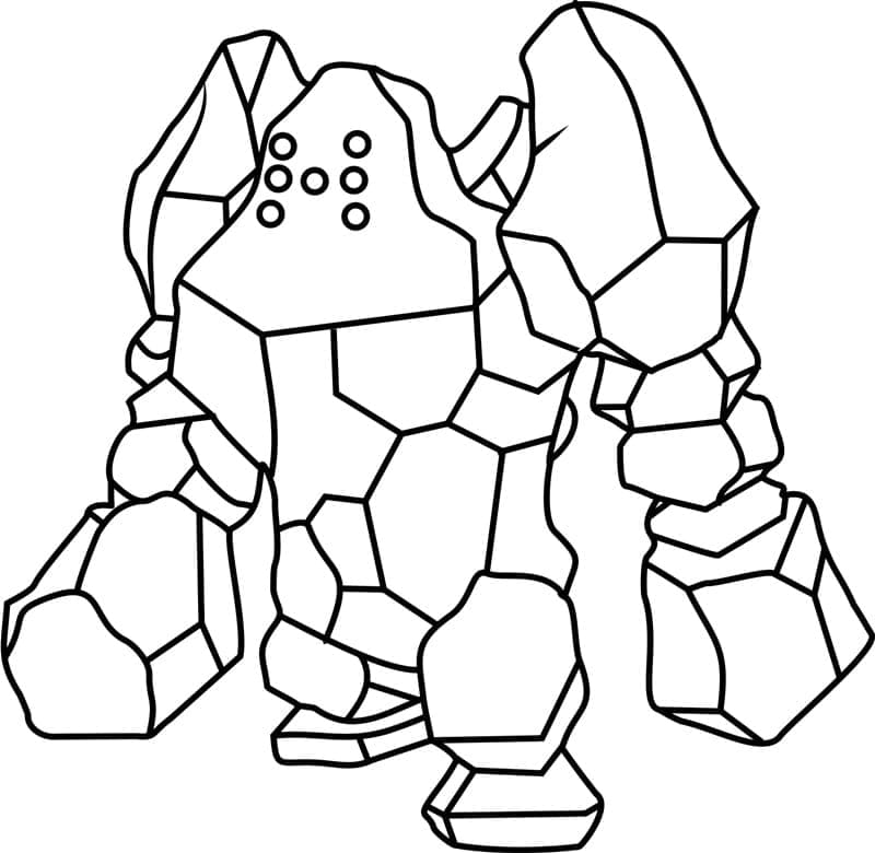 Legendaarinen Pokemon Regirock Värityskuva