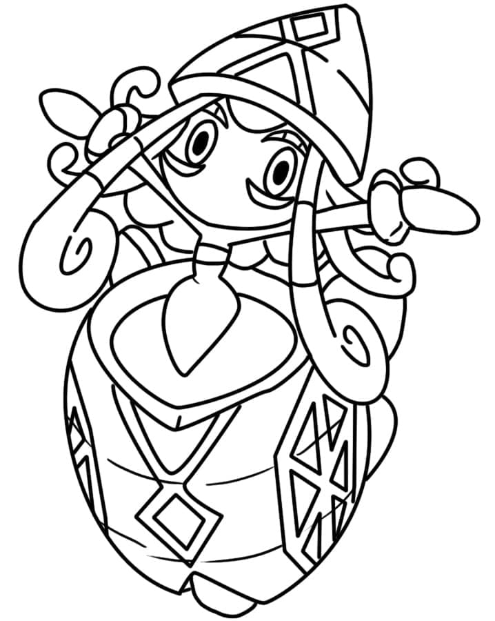 Legendaarinen Pokemon Tapu Lele Värityskuva