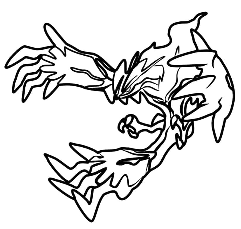 Legendaarinen Pokemon Yveltal Värityskuva