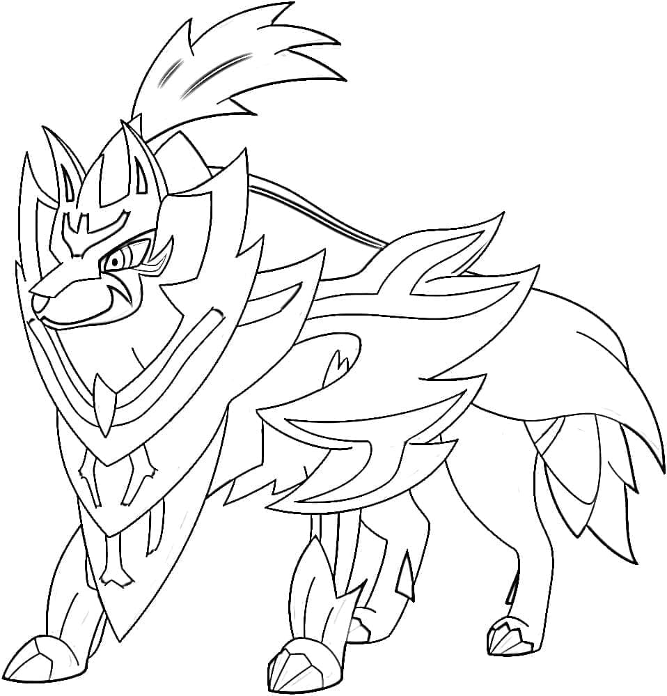 Legendaarinen Pokemon Zamazenta Värityskuva