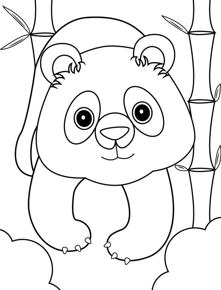 Onnellinen Panda Värityskuva