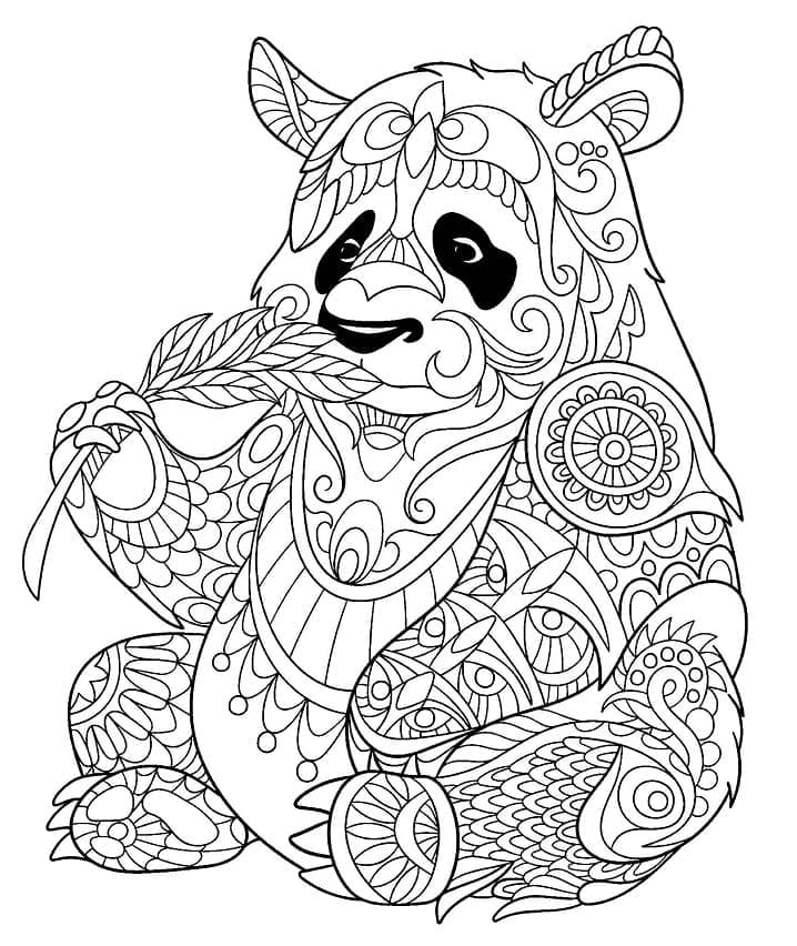 Panda aikuisille Värityskuva