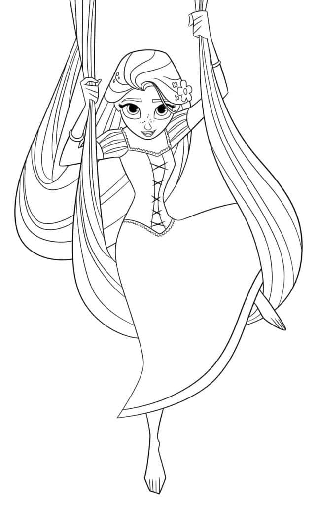 Prinsessa Rapunzel Disney Tangledista Värityskuva