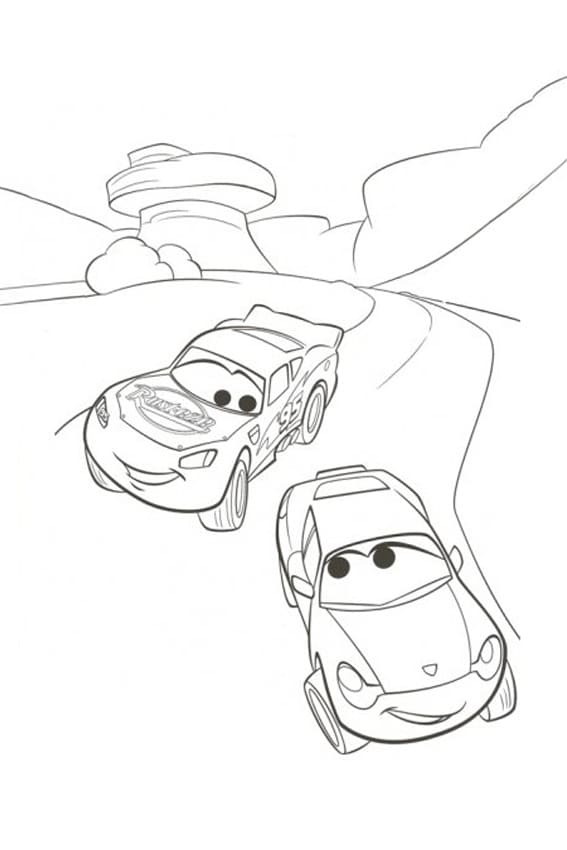 Salama McQueen ja Sally Carrera Värityskuva