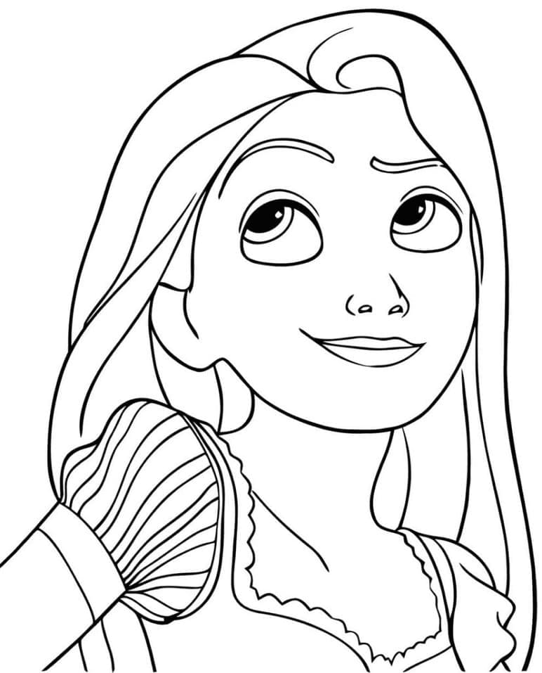 Suloinen prinsessa Rapunzel Värityskuva