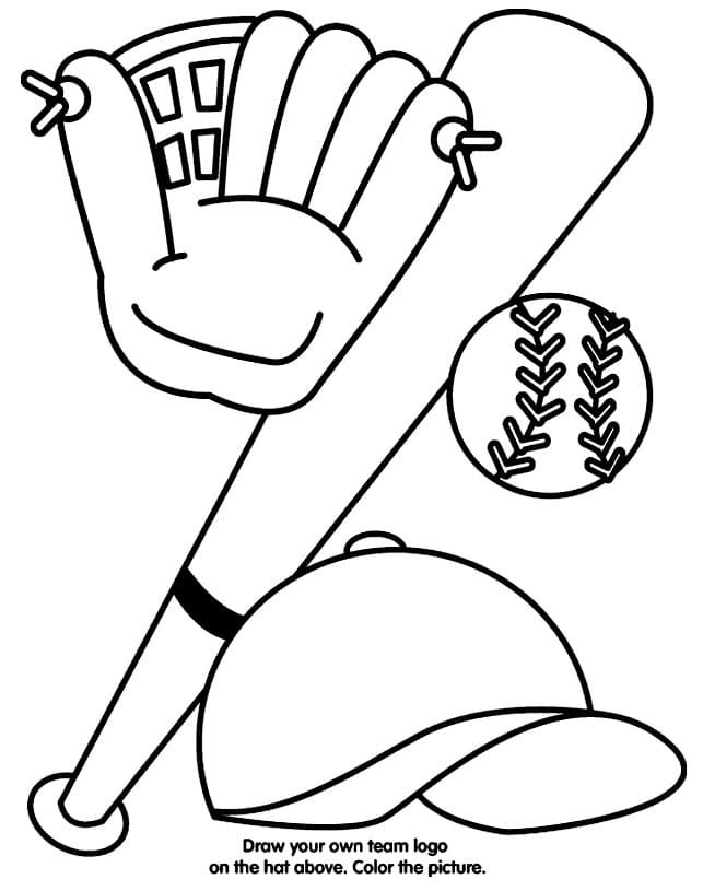 Tulostettava baseball-urheilu Värityskuva