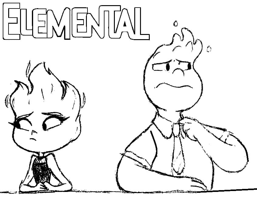 Tulostettava Disney Elemental Värityskuva