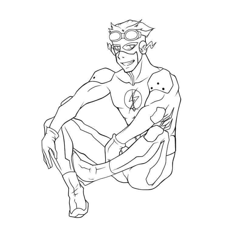 Tulostettava Kid Flash Värityskuva