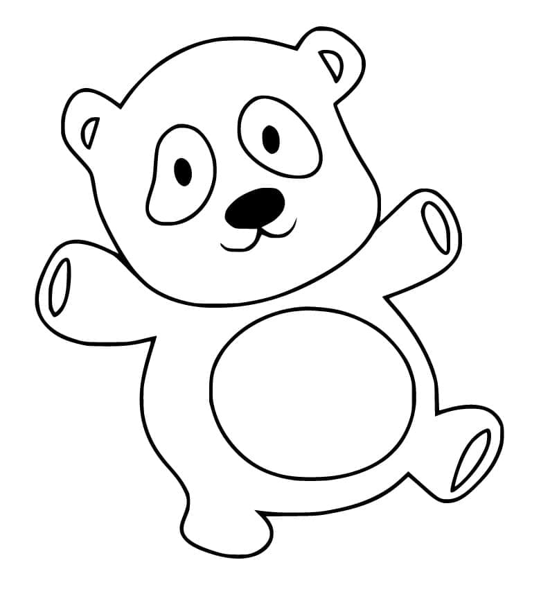 Tulostettava söpö Panda Värityskuva