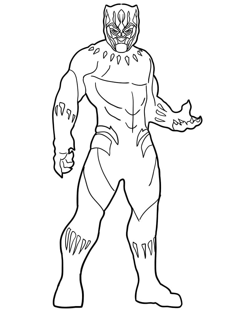 Tulostettava Superhero Black Panther Värityskuva