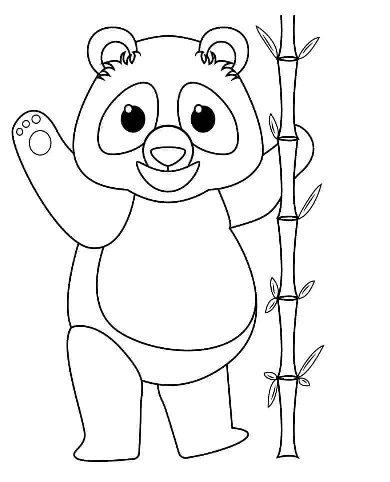 Ystävällinen Panda Värityskuva