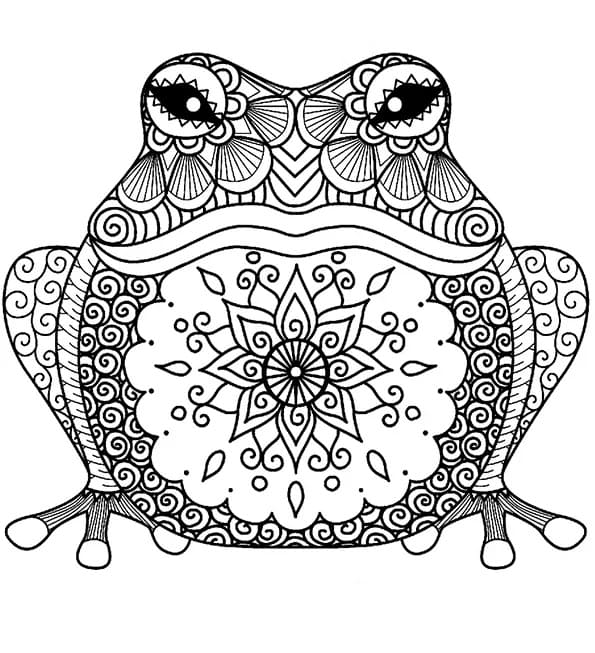 Zentangle sammakko Värityskuva