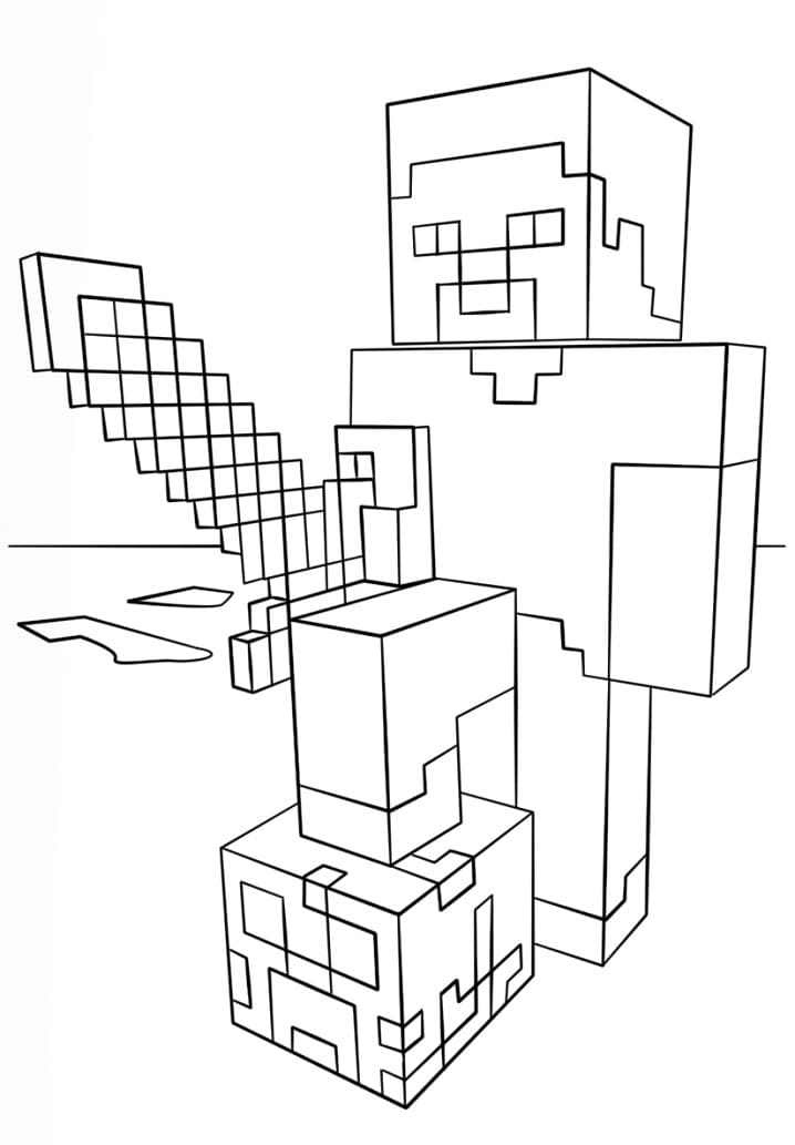 Hieno steve Minecraft Värityskuva