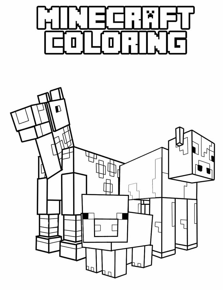 Minecraft Eläimet Värityskuva