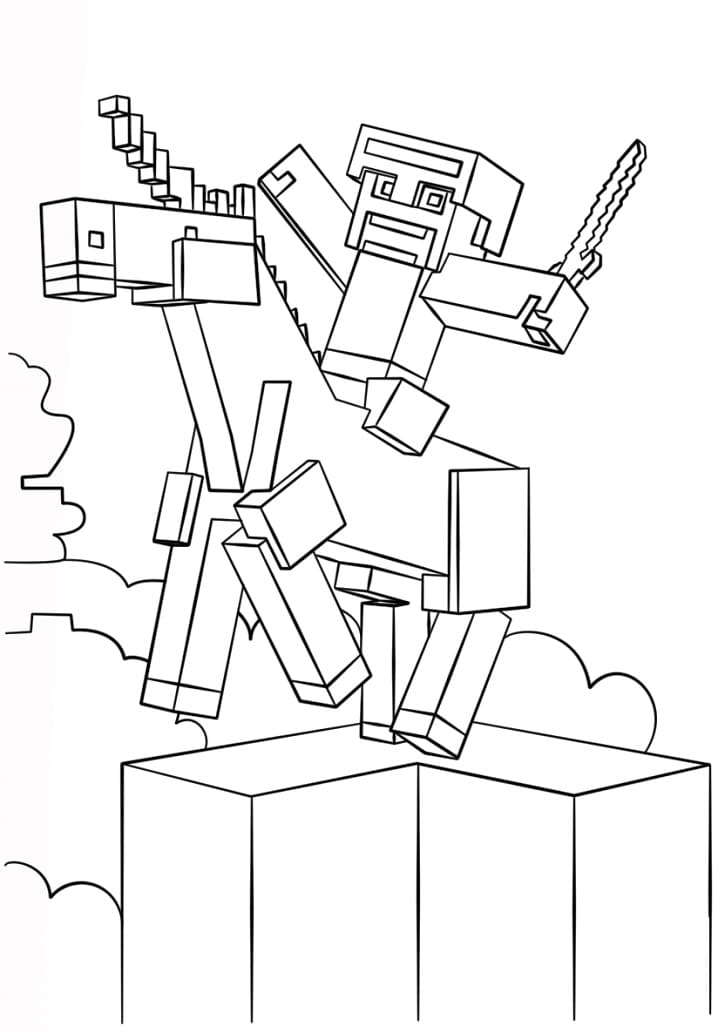 Minecraft Yksisarvinen Värityskuva