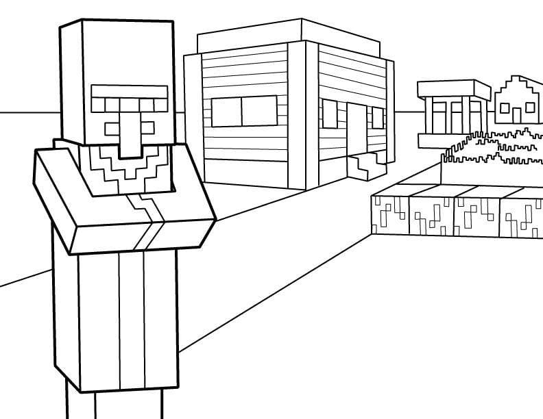 Minecraftin Kyläläinen Värityskuva