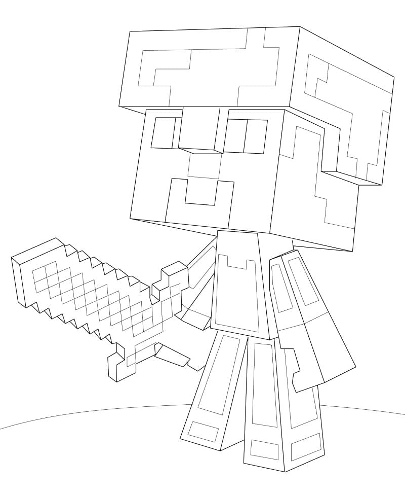 Pieni Steve Minecraft Värityskuva