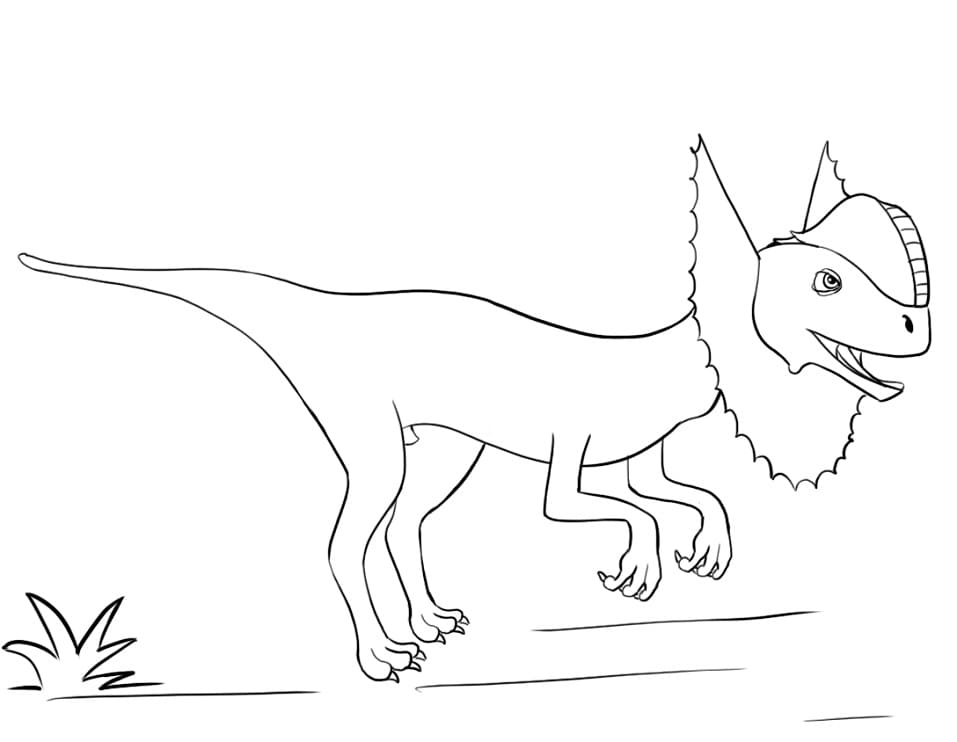 Suloinen Dilophosaurus Värityskuva