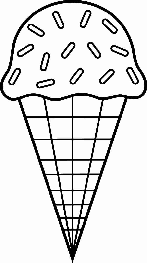 Geometrisesti muotoiltu jäätelö. Värityskuva