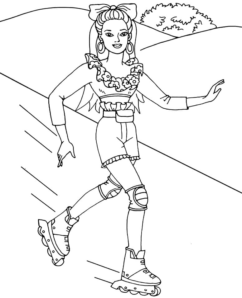 Barbie luistelu Värityskuva
