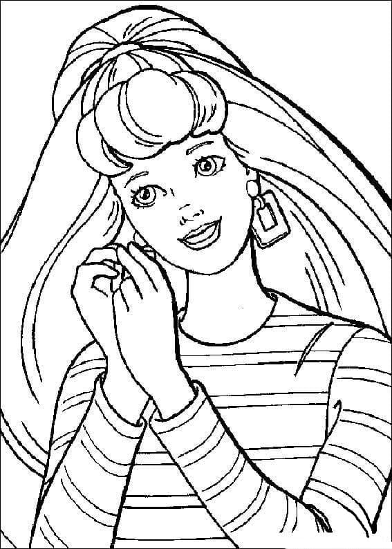 Barbie on onnellinen Värityskuva