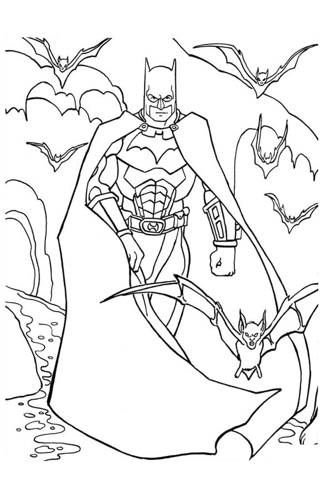 Batman ja Lepakot Värityskuva