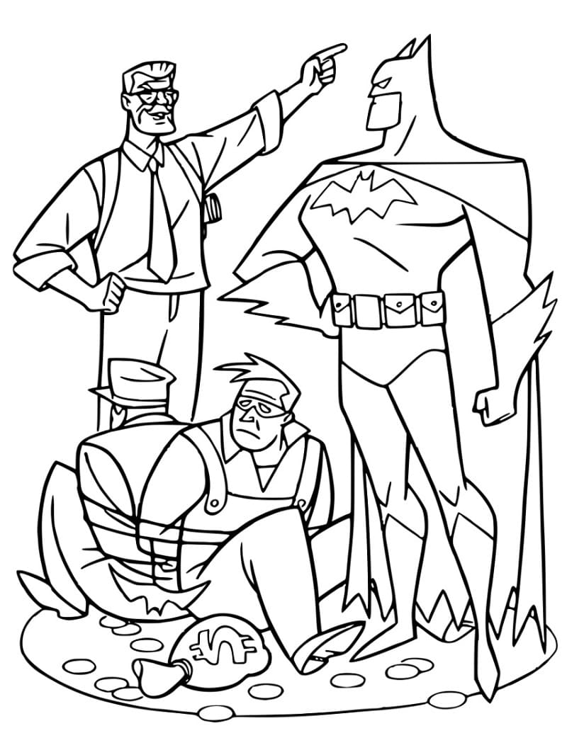 Batman James Gordonin kanssa Värityskuva